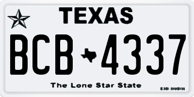 TX license plate BCB4337