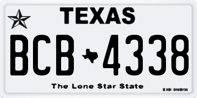 TX license plate BCB4338