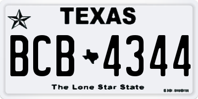 TX license plate BCB4344