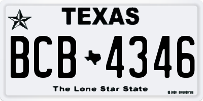 TX license plate BCB4346