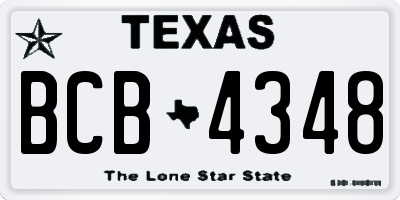 TX license plate BCB4348