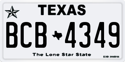 TX license plate BCB4349