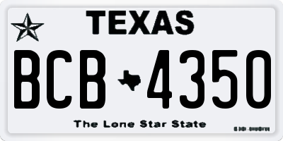 TX license plate BCB4350