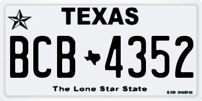 TX license plate BCB4352
