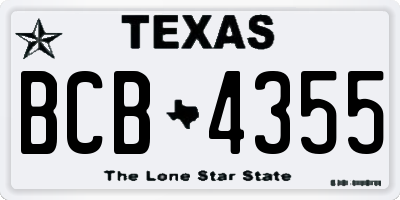 TX license plate BCB4355