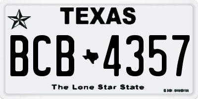 TX license plate BCB4357