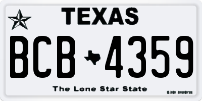 TX license plate BCB4359