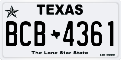 TX license plate BCB4361