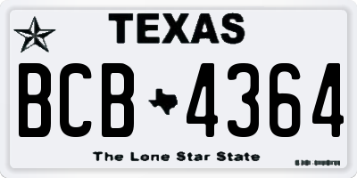 TX license plate BCB4364