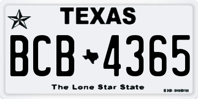 TX license plate BCB4365