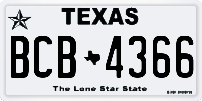 TX license plate BCB4366
