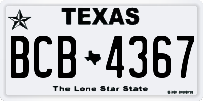 TX license plate BCB4367