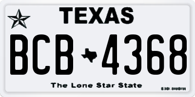 TX license plate BCB4368