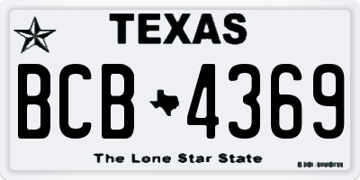 TX license plate BCB4369