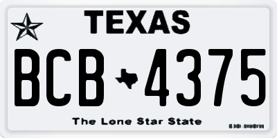 TX license plate BCB4375
