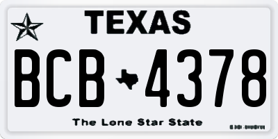 TX license plate BCB4378
