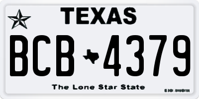TX license plate BCB4379