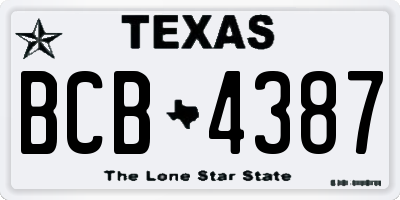 TX license plate BCB4387