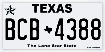 TX license plate BCB4388