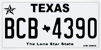 TX license plate BCB4390