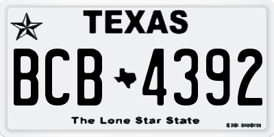 TX license plate BCB4392