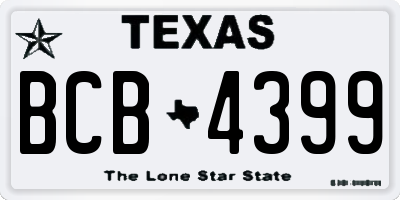 TX license plate BCB4399