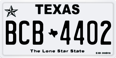 TX license plate BCB4402