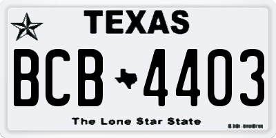 TX license plate BCB4403