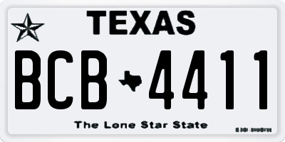 TX license plate BCB4411