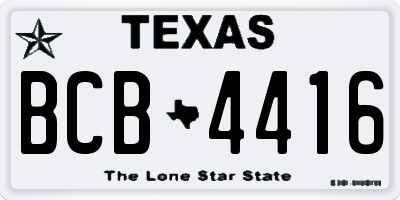 TX license plate BCB4416