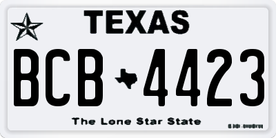 TX license plate BCB4423
