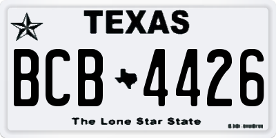 TX license plate BCB4426