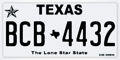 TX license plate BCB4432