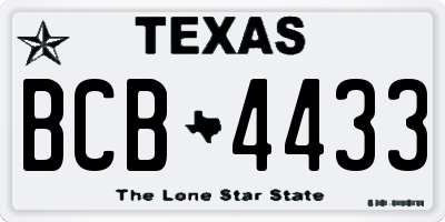 TX license plate BCB4433