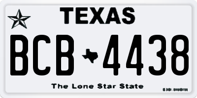TX license plate BCB4438