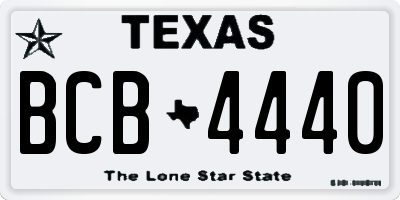 TX license plate BCB4440