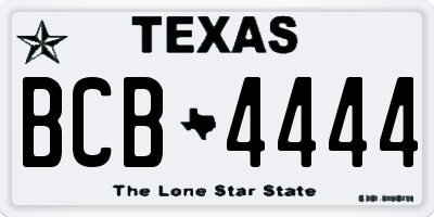 TX license plate BCB4444