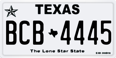 TX license plate BCB4445