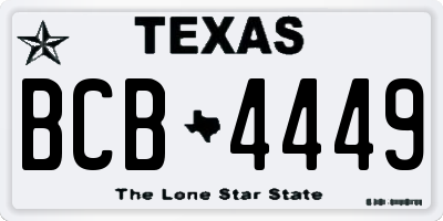 TX license plate BCB4449