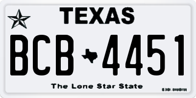 TX license plate BCB4451