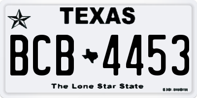 TX license plate BCB4453