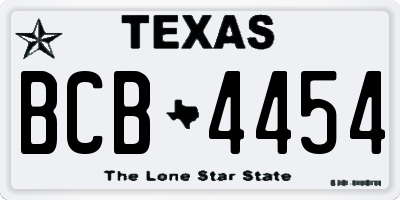 TX license plate BCB4454