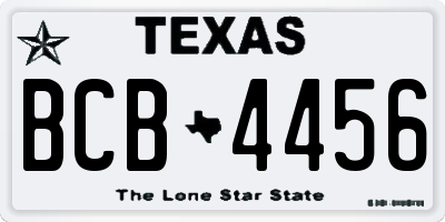 TX license plate BCB4456
