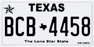 TX license plate BCB4458