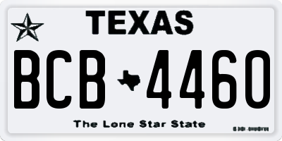 TX license plate BCB4460