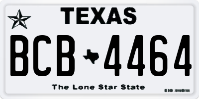TX license plate BCB4464