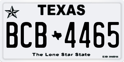 TX license plate BCB4465
