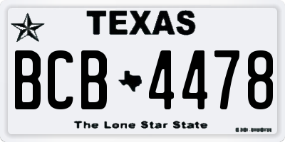 TX license plate BCB4478