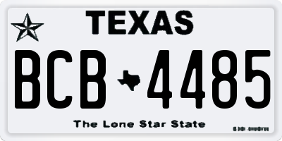 TX license plate BCB4485