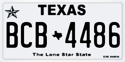 TX license plate BCB4486